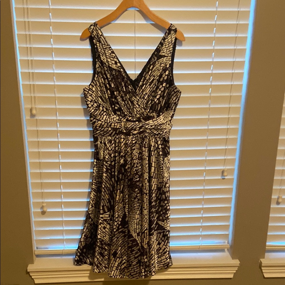 White House Black Market Elegant  Black and White Women's Dress